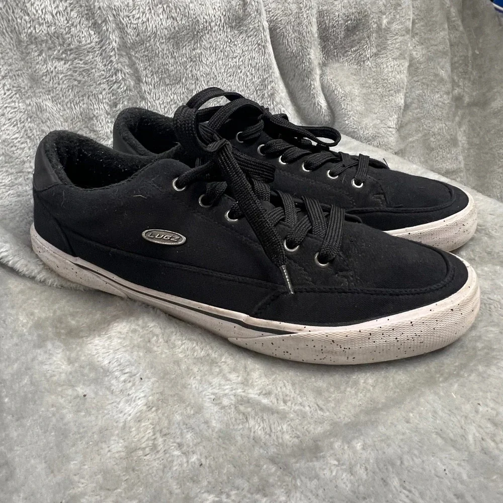 Lugz Mens Black Size‎ 10 Canvas Low Top Sneakers Lace Up Skate Style Streetwear